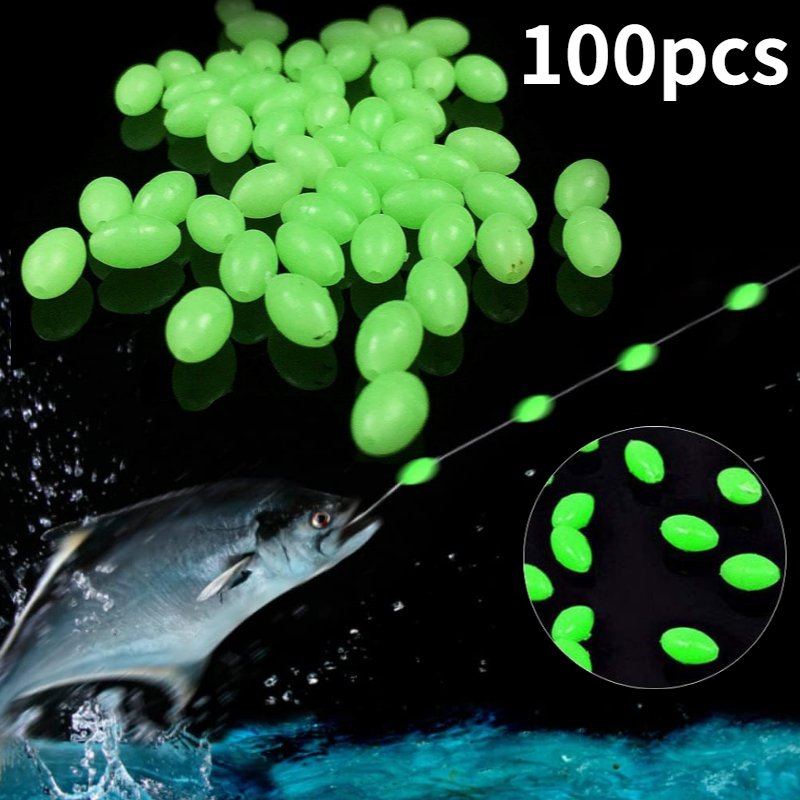 Fishing Lure Making Kit - 100 pçs/lote oval noite luminosa contas