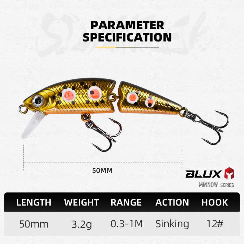 BLUX DR. Minnow Joint 50S Swim - Fishing Lure Popper avaliação e preço
