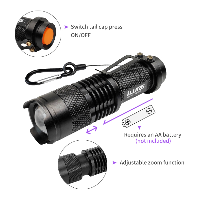 Mini lanterna uv 395nm, isca d - Fishing Lure Making Kit avaliação e preço