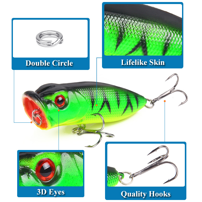 6 peças 6 cores (saco opp)/5 p - Fishing Lure Popper avaliação e preço