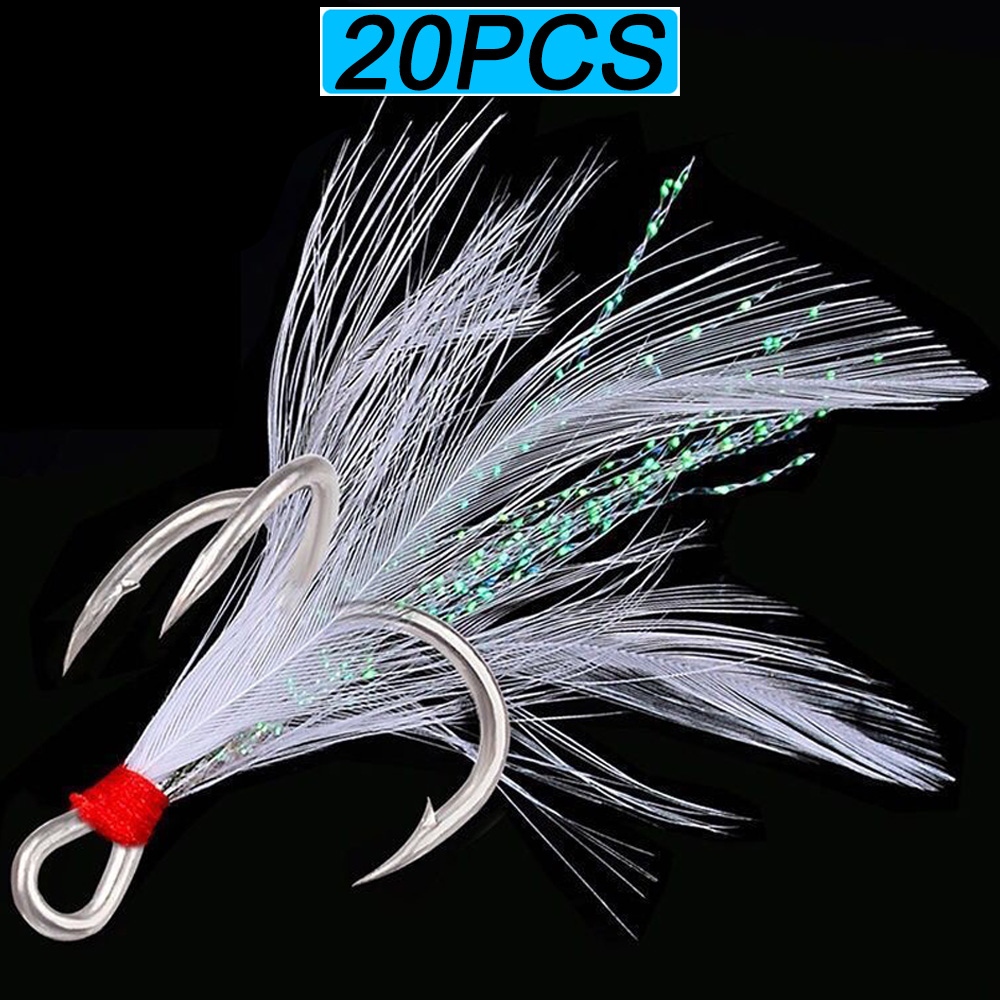 20pcs ganchos agudos de penas  - Fishing Lure Making Kit avaliação e preço