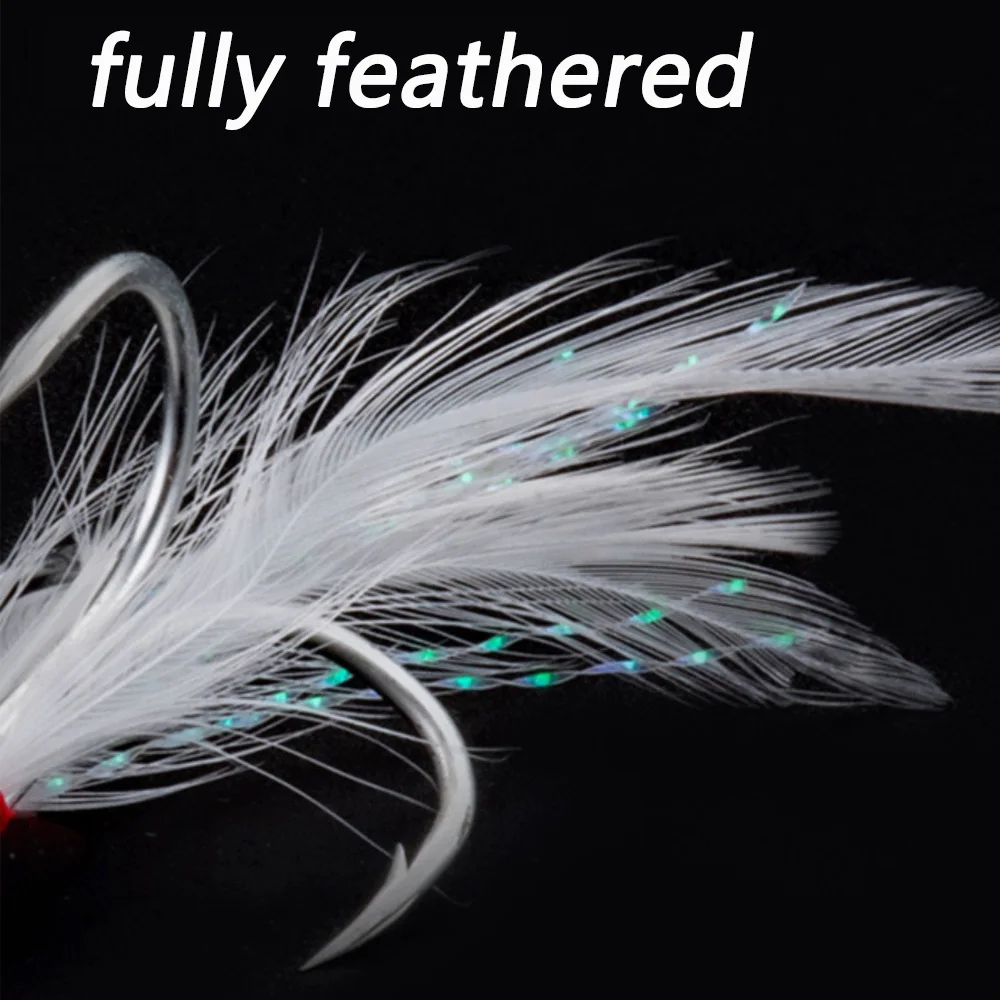 20pcs ganchos agudos de penas  - Fishing Lure Making Kit avaliação e preço